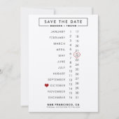 Kalender Hochzeit Datum speichern Save The Date (Vorderseite)