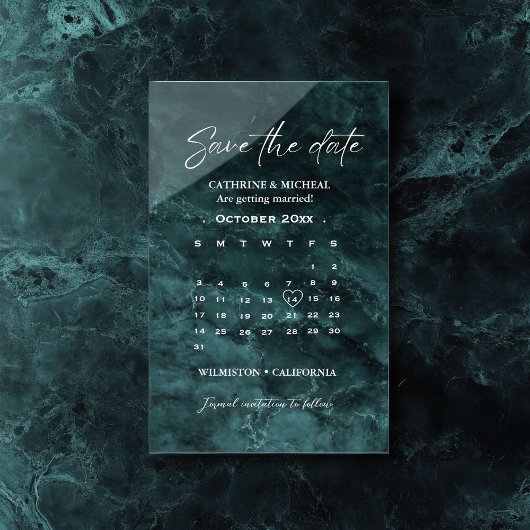 Kalender-Hochzeitsstreifen Save the Date Acryleinladungen