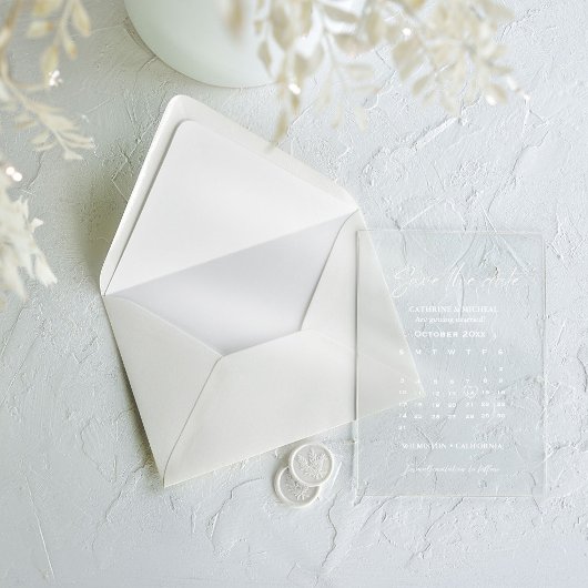 Kalender-Hochzeitsstreifen Save the Date Acryleinladungen