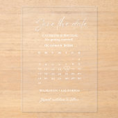 Kalender-Hochzeitsstreifen Save the Date Acryleinladungen (Vorderseite)