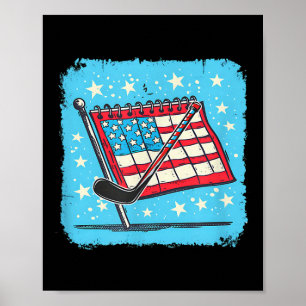 Kalender Hockeyschläger Design 4. Juli Hockey Poster