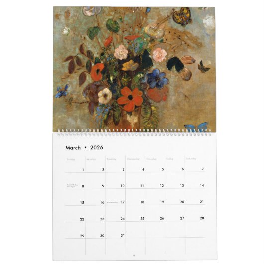 Kalender im Stillleben (Mär 2026)