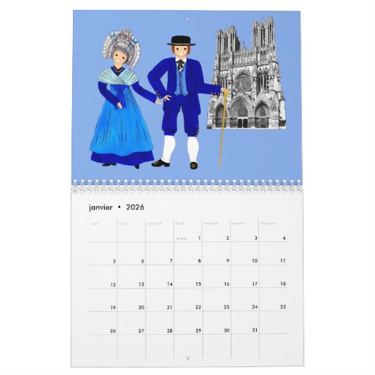 Kalender in Champagne-Ardennes, Frankreich (Jan 2026)