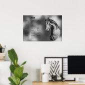 Kalender, jährliches Poster eines schönen Hengstes (Heimbüro)