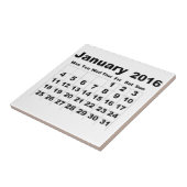 Kalender Januar 2016 Fliese (Seite)