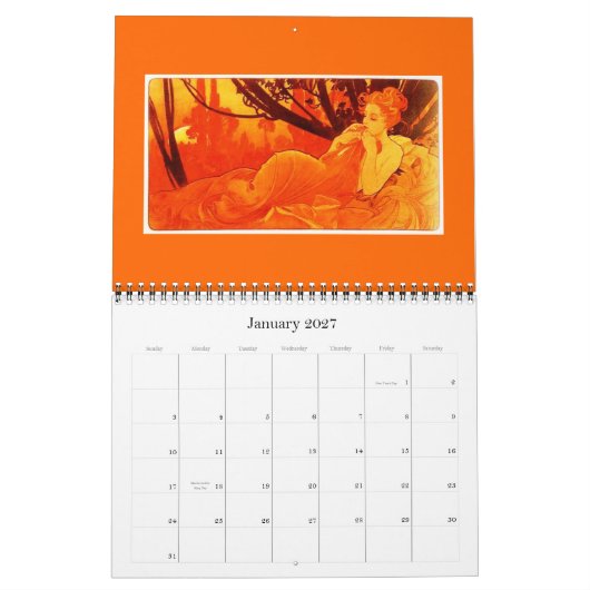 Kalender-Klassisch/Vintag-Alphonse Mucha Kalender (Jan 2027)