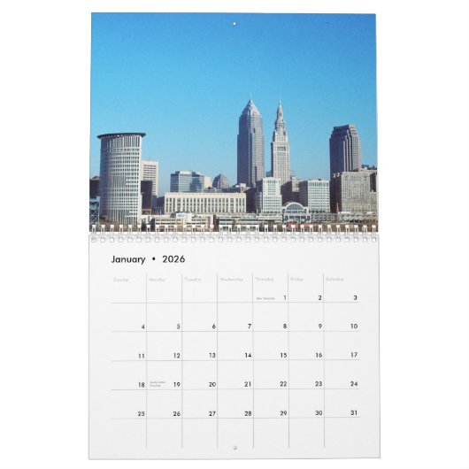 Kalender klassischen Clevelands, Ohio (Jan 2026)