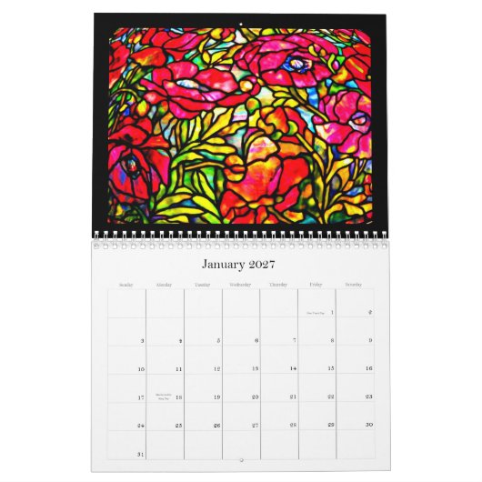 Kalender-Klassischer/Vintag-Louis Komfort Tiffany Kalender (Jan 2027)