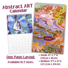 Kalender lang - farbenfrohe abstrakte Kunst -