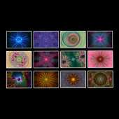 Kalender lang - Farbige Fraktale Kunst -