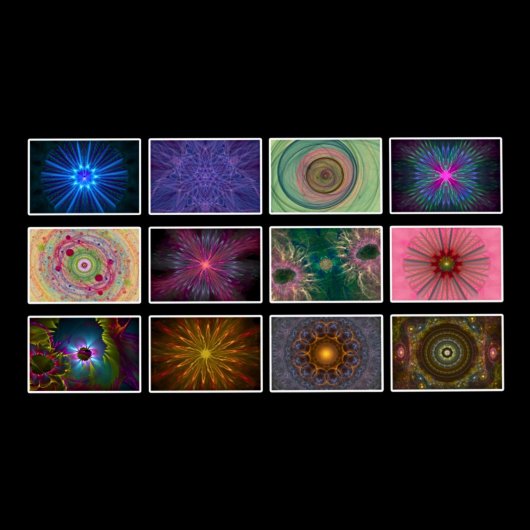 Kalender lang - Farbige Fraktale Kunst -