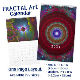 Kalender lang - Farbige Fraktale Kunst -