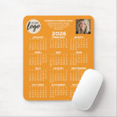 Kalender - Logo, Foto, Geschäftskontakte - orange Mousepad (Mit Mouse)
