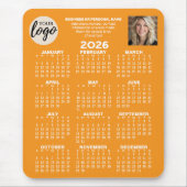 Kalender - Logo, Foto, Geschäftskontakte - orange Mousepad (Vorne)