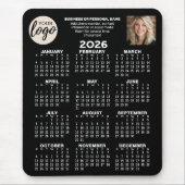 Kalender - Logo, Foto, Geschäftskontakte - schwarz Mousepad (Vorne)