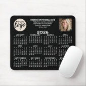 Kalender - Logo, Foto, Geschäftskontakte - schwarz Mousepad (Mit Mouse)