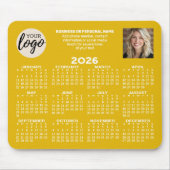Kalender - Logo, Foto, Geschäftskontakte Senf Mousepad (Vorne)