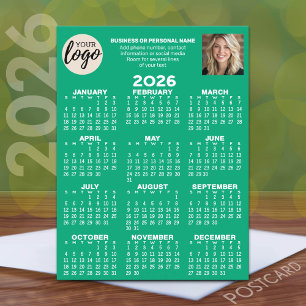 Kalender - Logo, Foto, Geschäftskontakte - Smaragd Postkarte