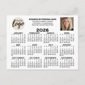 Kalender - Logo, Foto, Geschäftskontakte - weiß Postkarte (Vorderseite)