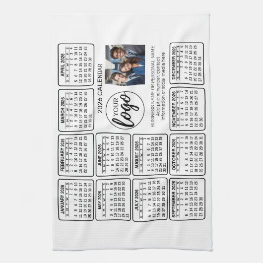 Kalender - Logo, Foto Geschirrtuch (Vertikal)