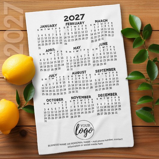 Kalender - Logo, Geschäftswerbung Geschirrtuch