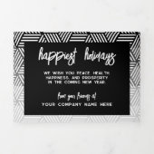 Kalender, Logo - Schwarz-weißes modernes Unternehm Dreifach Gefaltete Urlaubskarte (Cover)