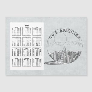Kalender Los Angeles Volljähriges Jahr 2020 Magnetkarte