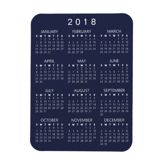 Kalender-Magnet 2018 - Dunkelgrau Magnet (Vertikal)