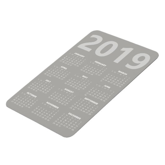 Kalender-Magnet 2019 - leicht grau Magnet (Linke Seite)