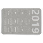 Kalender-Magnet 2019 - leicht grau Magnet (Horizontal)
