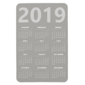 Kalender-Magnet 2019 - leicht grau Magnet (Vertikal)