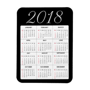 Kalender-Magnet des Rot-2018 Magnet