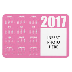 Kalender-Magnet für 2017 - Foto - leicht rosa Magnet