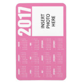 Kalender-Magnet für 2017 - Foto - leicht rosa Magnet (Vertikal)