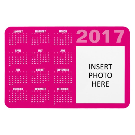 Kalender-Magnet für benutzerdefinierte Fotos 2017 Magnet (Horizontal)