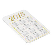 Kalender-Magnet Gold und Weiß 2018 Magnet (Rechte Seite)
