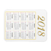 Kalender-Magnet Gold und Weiß 2018 Magnet (Horizontal)