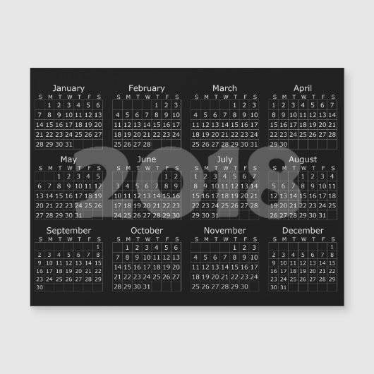 Kalender-Magnetkarte des Schwarz-2018 Magnetkarte (Vorderseite)