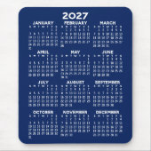 Kalender - marineblau Hintergrund - Vertikal Mousepad (Vorne)