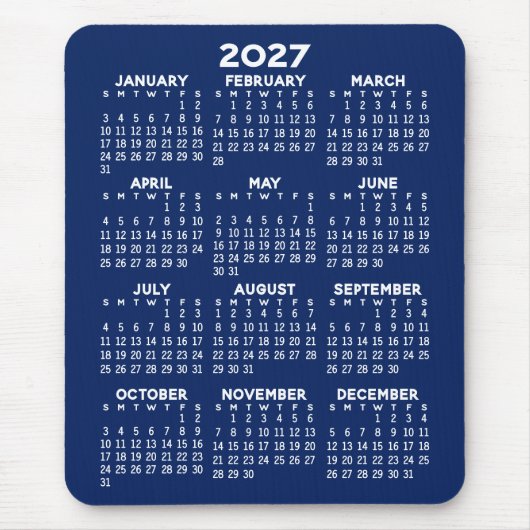 Kalender - marineblau Hintergrund - Vertikal Mousepad (Vorne)