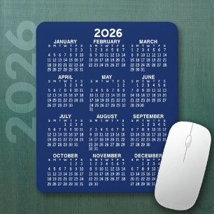 Kalender - marineblau Hintergrund - Vertikal Mousepad
