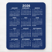 Kalender - marineblau Hintergrund - Vertikal Mousepad (Vorne)
