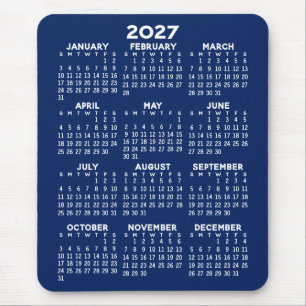 Kalender - marineblauer Hintergrund - Vertikal Mousepad