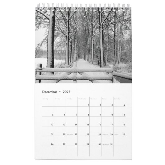 Kalender met afbeeldingen van de natuur (Dez 2027)