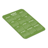 Kalender - Minimal Grün und Weiß Modern Magnet (Rechte Seite)