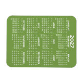 Kalender - Minimal Grün und Weiß Modern Magnet (Horizontal)