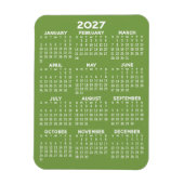 Kalender - Minimal Grün und Weiß Modern Magnet (Vertikal)