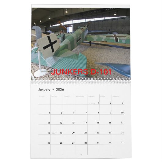 Kalender mit 2013 Flugzeugen (Jan 2026)