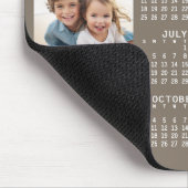 Kalender mit 3 Fotocollage - taupe Mousepad (Ecke)