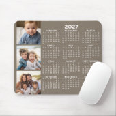 Kalender mit 3 Fotocollage - taupe Mousepad (Mit Mouse)